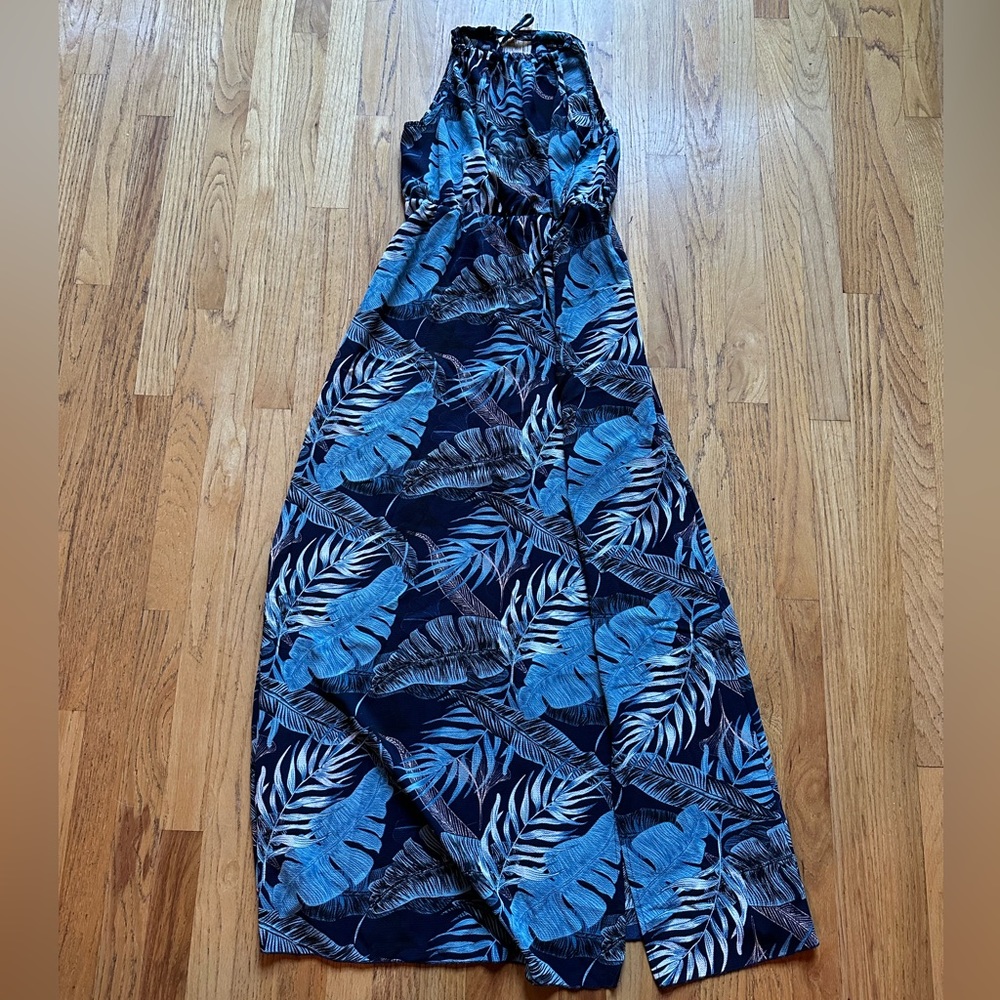Tropical print split thigh maxi dress - Picture 3 of 7